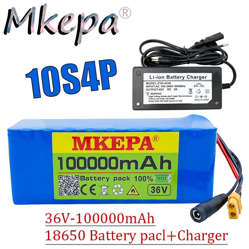 Original 36V battery 10S4P 100Ah battery pack 1000W high power battery 42V 100000mAh Ebike electric bike BMS+42V2A Charger
Original 36V battery 10S4P 100Ah battery pack 1000W high power battery 42V 100000mAh Ebike electric bike BMS+42V2A Charger
