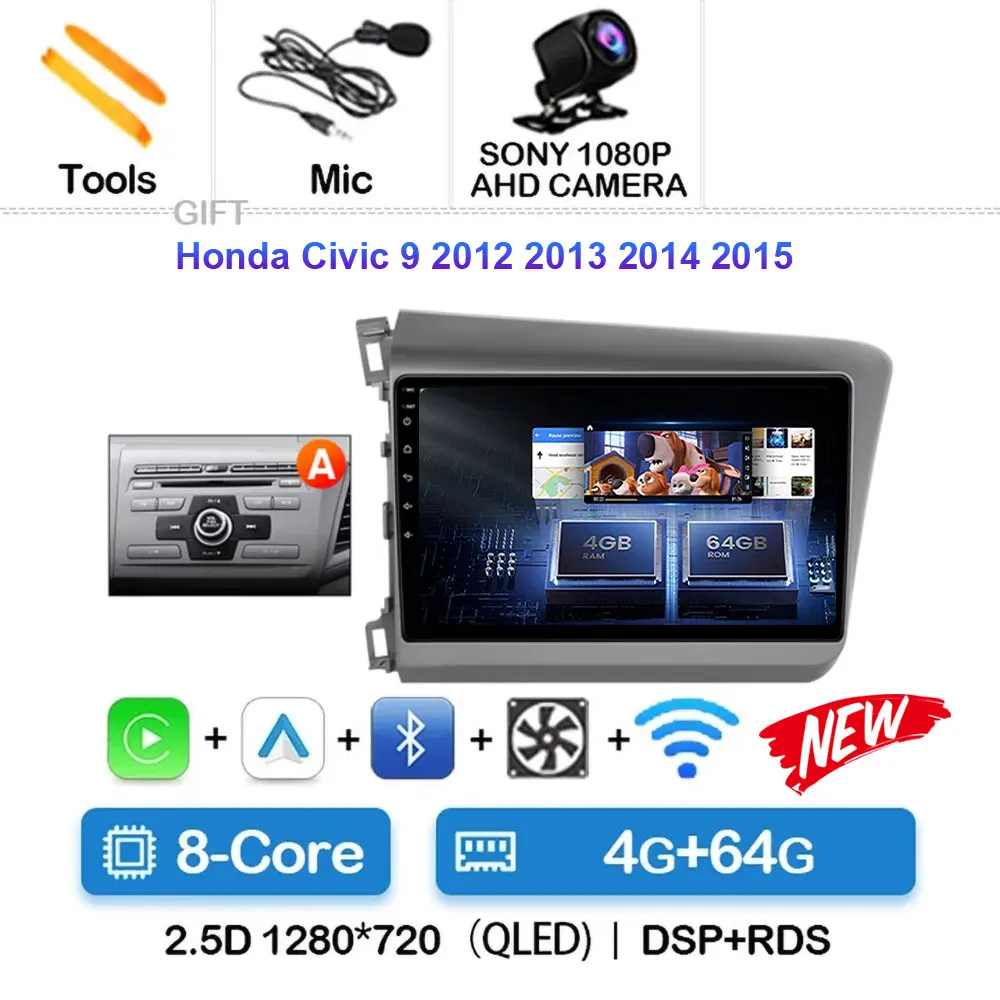 Автомагнитола Android 16 с беспроводным CarPlay и Android Auto для Honda Civic 9 2012-2015, 2 DIN, GPS, DSP, Wi-Fi
Автомагнитола Android 16 с беспроводным CarPlay и Android Auto для Honda Civic 9 2012-2015, 2 DIN, GPS, DSP, Wi-Fi