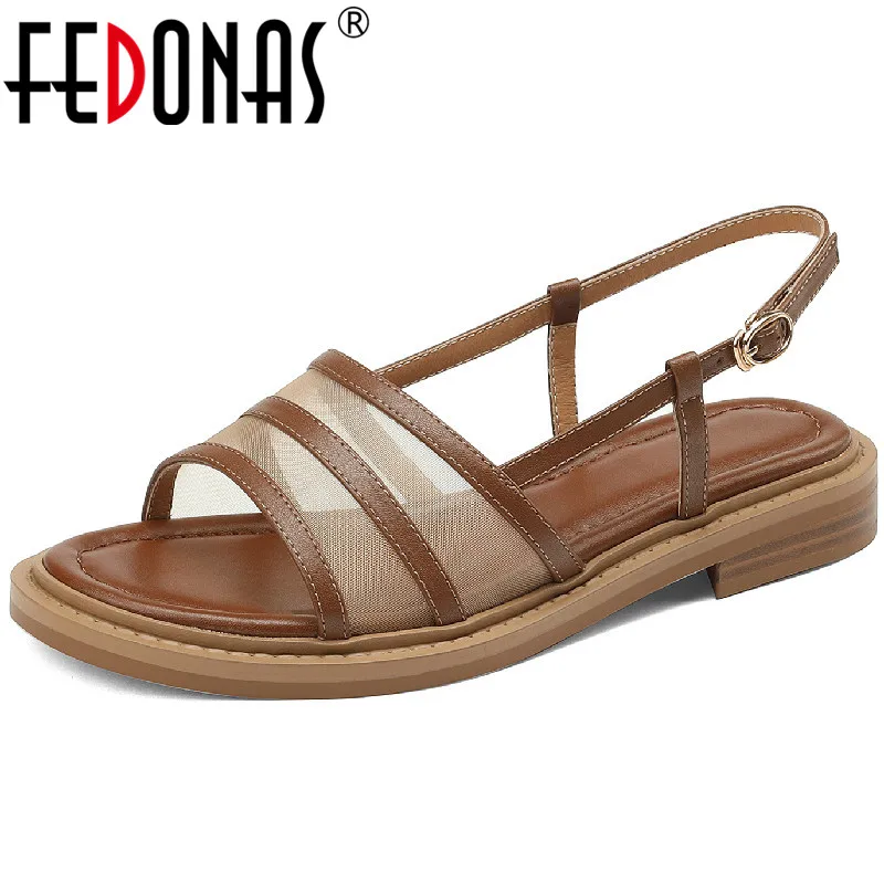 FEDONAS Working Casual Women Sandals Summer Mesh Genuine Leather Peep Toe Low Heels Office Lady Shoes Woman Concise New Arrival
FEDONAS Working Casual Women Sandals Summer Mesh Genuine Leather Peep Toe Low Heels Office Lady Shoes Woman Concise New Arrival