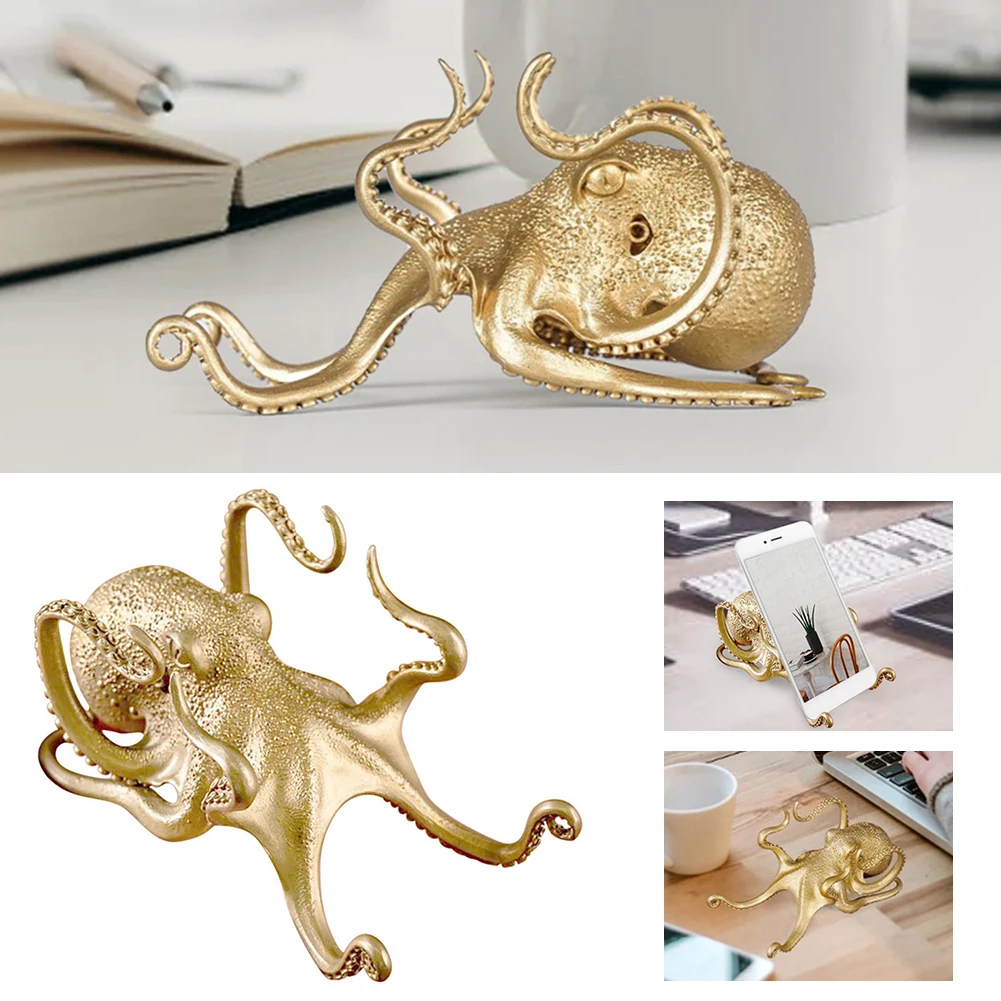 Innovative Octopus Phone Holder Brass Octopus Phone Stand Golden Bracket Funny Animal Shape Ornaments for Desk Office Home
Innovative Octopus Phone Holder Brass Octopus Phone Stand Golden Bracket Funny Animal Shape Ornaments for Desk Office Home
