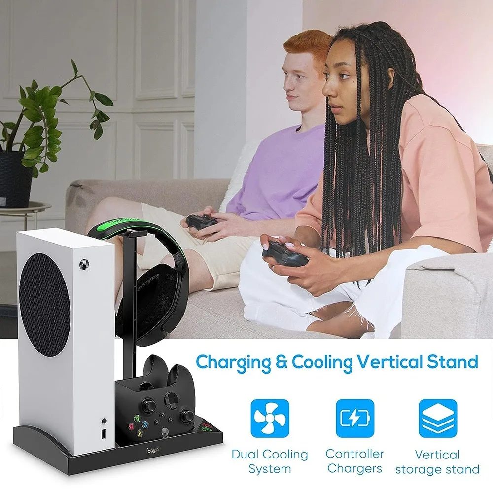 Xbox Series S Stand Video Game Consoles Gaming Accessories Cooling Fan Headset Support Controller Gamepad Holder Charging Dock
Xbox Series S Stand Video Game Consoles Gaming Accessories Cooling Fan Headset Support Controller Gamepad Holder Charging Dock