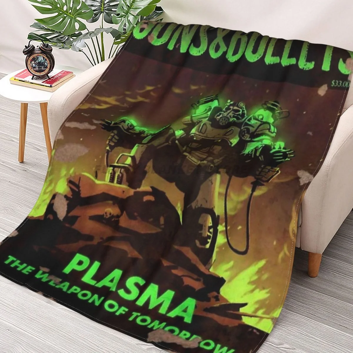 

Fallout 4 пистолета и пули плазменное оружие завтра бросает одеяло s коллаж Фланелевое ультра-мягкое теплое одеяло для пикника покрывало