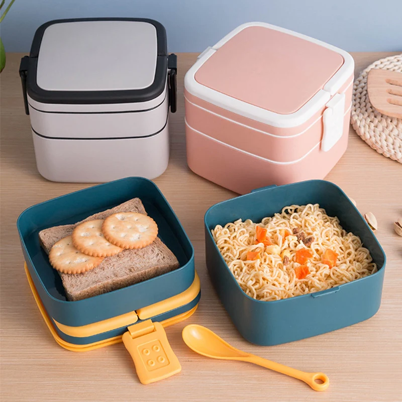 Portable 2 Layer Healthy Lunch Box Food Container Microwave Oven Lunch Bento Boxes with Cutlery Lunchbox High Quality
Portable 2 Layer Healthy Lunch Box Food Container Microwave Oven Lunch Bento Boxes with Cutlery Lunchbox High Quality