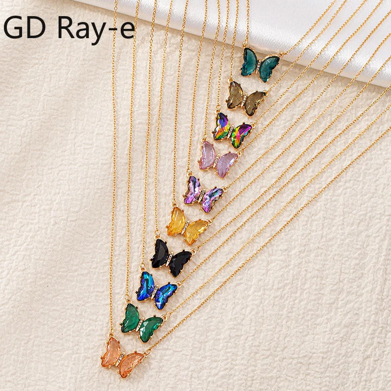 Korean Fashion Butterfly Pendant Necklace Chain for Women Golden Colorful Cute Statement Necklace Zircon Goth Jewelry Gift
Korean Fashion Butterfly Pendant Necklace Chain for Women Golden Colorful Cute Statement Necklace Zircon Goth Jewelry Gift