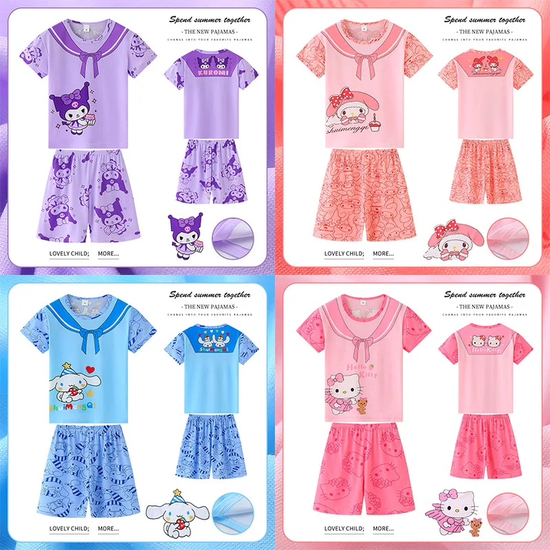 Sanrio Kuromi Hello Kitty My Melody Pajamas Summer Short Sleeve Shorts Milk Silk Cartoon Girl Child Tracksuit Cool Comfortable
Sanrio Kuromi Hello Kitty My Melody Pajamas Summer Short Sleeve Shorts Milk Silk Cartoon Girl Child Tracksuit Cool Comfortable