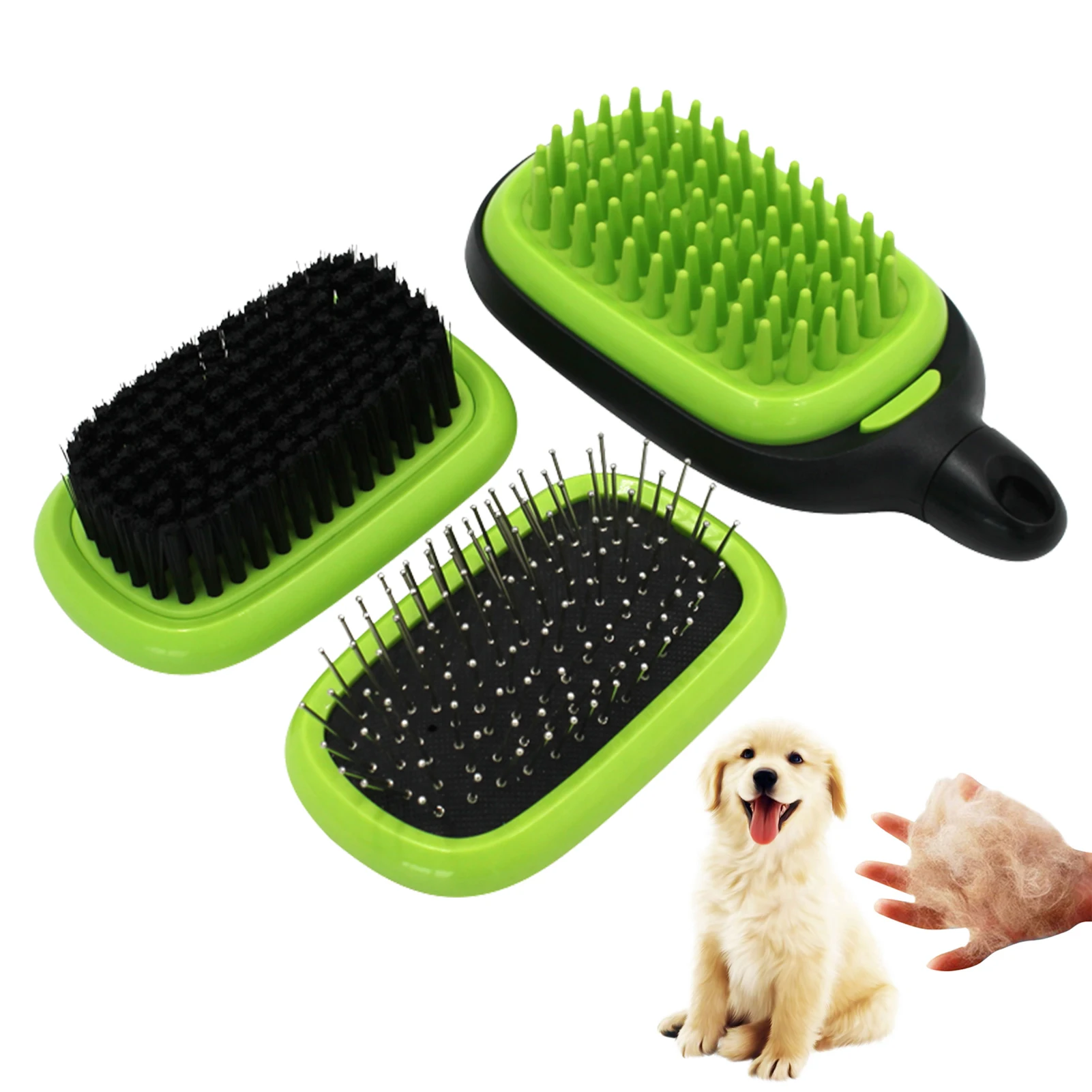 3 in 1 Pet Grooming Brush Set Detachable Dematting Deshedding Comb for Stubborn Hair Tangles Hair Removing Bath & Massage
3 in 1 Pet Grooming Brush Set Detachable Dematting Deshedding Comb for Stubborn Hair Tangles Hair Removing Bath & Massage