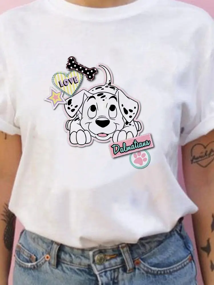 Women T Shirt Disney White All-Match New Products 101 Dalmatians Creativity Dog Print Tshirt Love Trendy Tshirt Cartoon Popular
Women T Shirt Disney White All-Match New Products 101 Dalmatians Creativity Dog Print Tshirt Love Trendy Tshirt Cartoon Popular