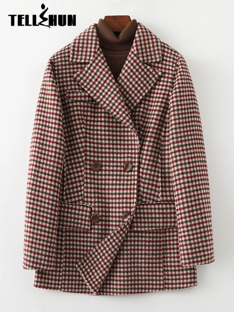 Женское шерстяное пальто в клетку Temperame, длинная куртка на двойной пуговице, Повседневная модная ветровка, верхняя одежда, Женская винтажная уличная одежда с лацканами
Женское шерстяное пальто в клетку Temperame, длинная куртка на двойной пуговице, Повседневная модная ветровка, верхняя одежда, Женская винтажная уличная одежда с лацканами