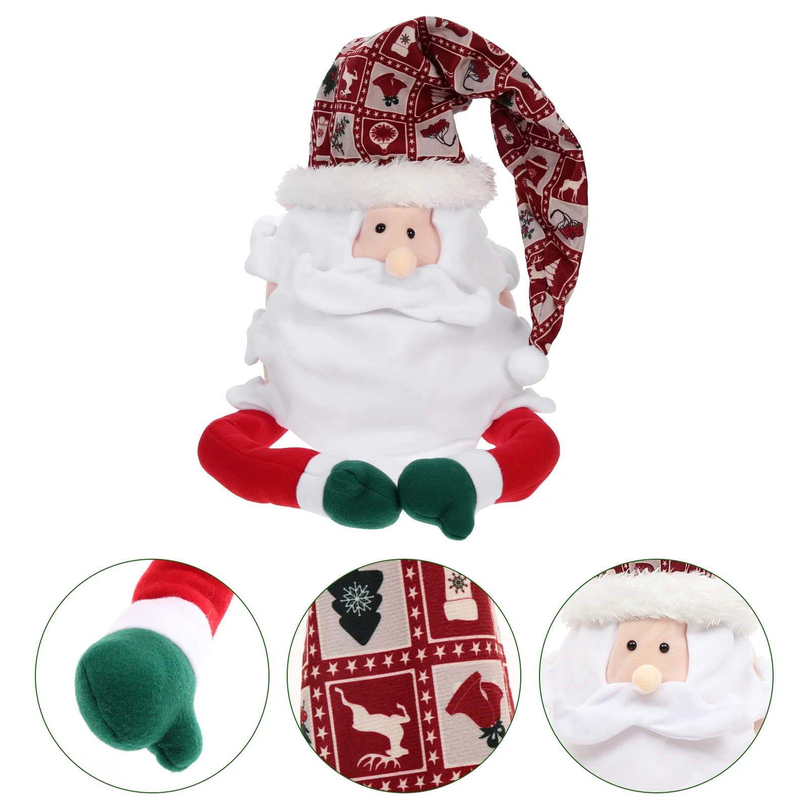 

Tree Topper Christmas Santa Hugger Snowman Xmas Decor Room White Gnome Cloth Toppers Farmhouse Vintage Man Hat Ornament