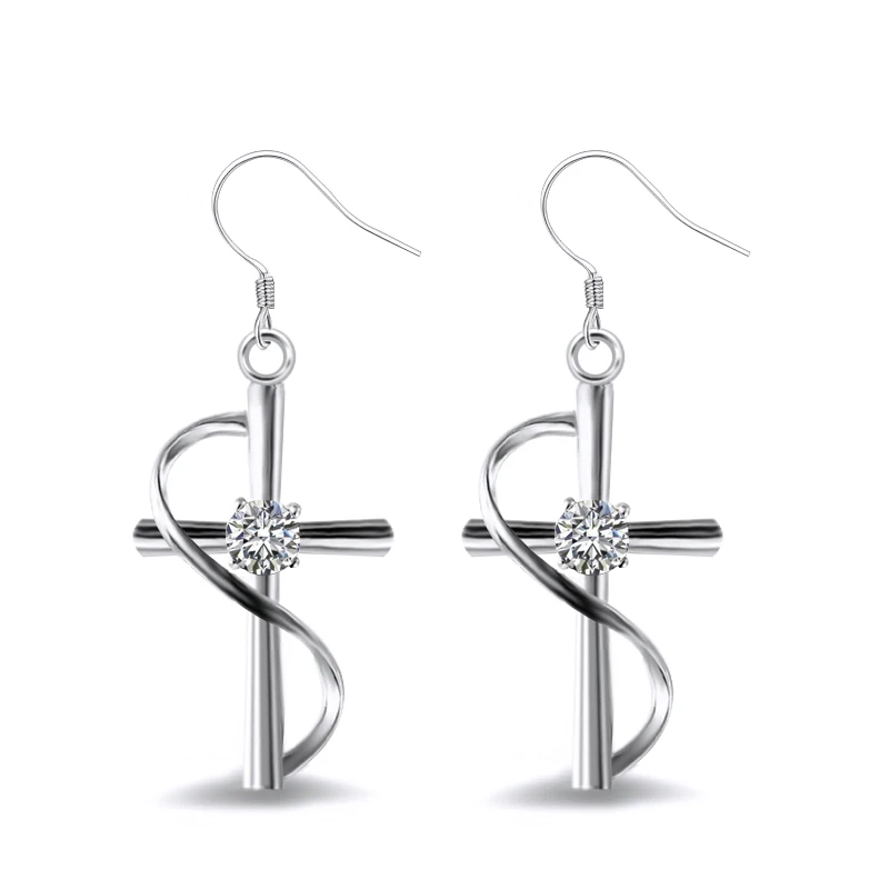 Classic Cross Earrings For Women With Dazzling Cubic Zircon Stone Fashion Twist Design Factory Wholesale Drop Earrings
Classic Cross Earrings For Women With Dazzling Cubic Zircon Stone Fashion Twist Design Factory Wholesale Drop Earrings