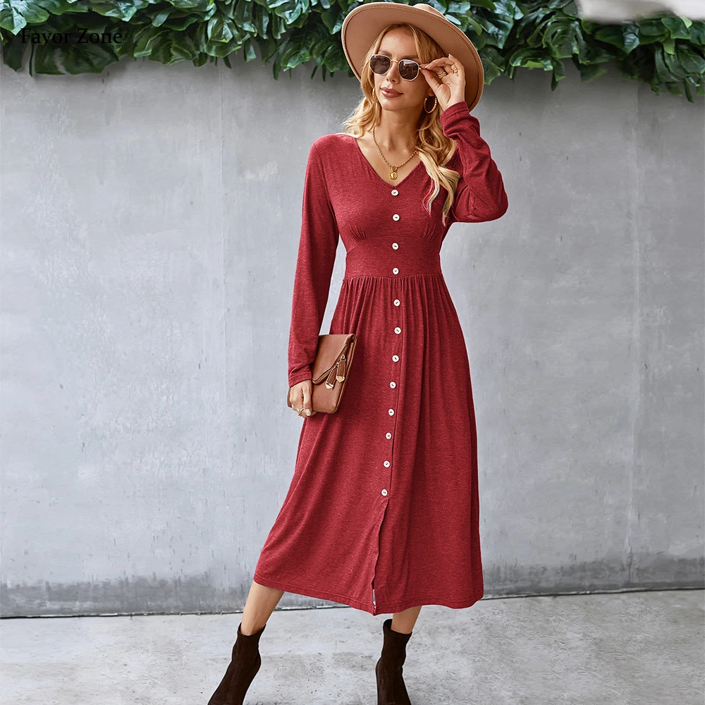 Women Singe Breasted Elegant Maxi Dresses Autumn Winter Casual High Waist Long Sleeve Office Lady Long Dress Sexy Party Dresses
Women Singe Breasted Elegant Maxi Dresses Autumn Winter Casual High Waist Long Sleeve Office Lady Long Dress Sexy Party Dresses