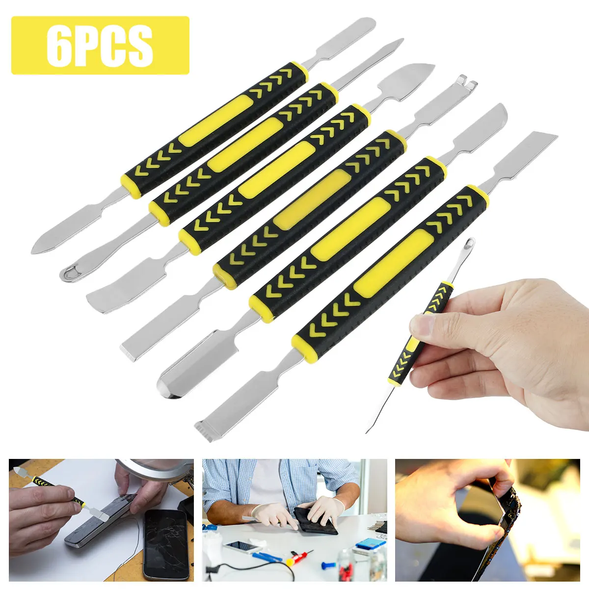 6Pcs Metal Crowbar Set Double-Ended Carbon Steel Pry Bar Kit Non-slip Mobile Phone Disassemble Tool Opening Repair Tools for
6Pcs Metal Crowbar Set Double-Ended Carbon Steel Pry Bar Kit Non-slip Mobile Phone Disassemble Tool Opening Repair Tools for