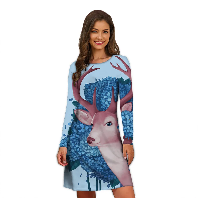 Женское платье с длинным рукавом и принтом оленя, элегантное осеннее платье с длинным рукавом в стиле Харадзюку
Женское платье с длинным рукавом и принтом оленя, элегантное осеннее платье с длинным рукавом в стиле Харадзюку