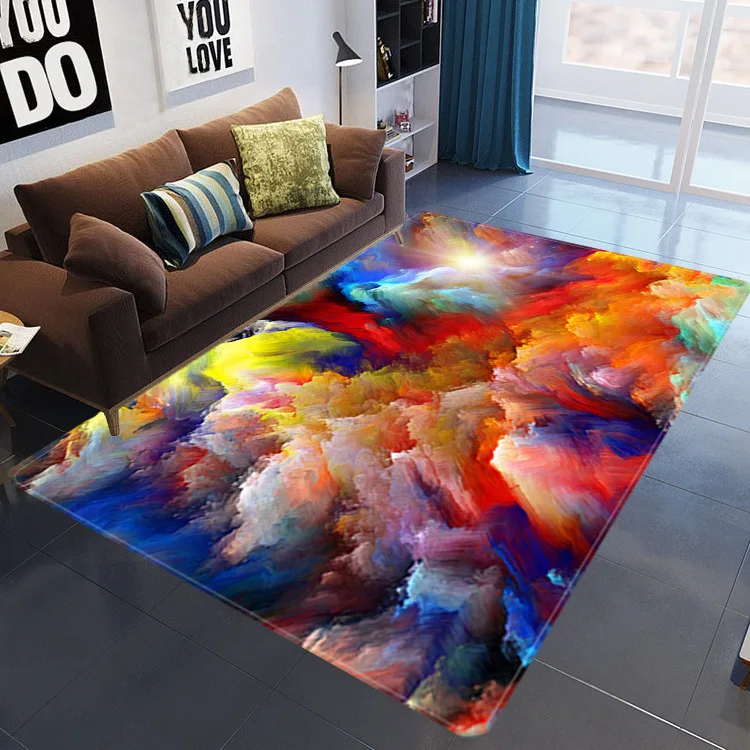 

Home Decor 3D Galaxy Space Stars Carpets Living Room Decoration Bedroom Parlor Tea Table Area Rug Mat Soft Flannel Large Rug