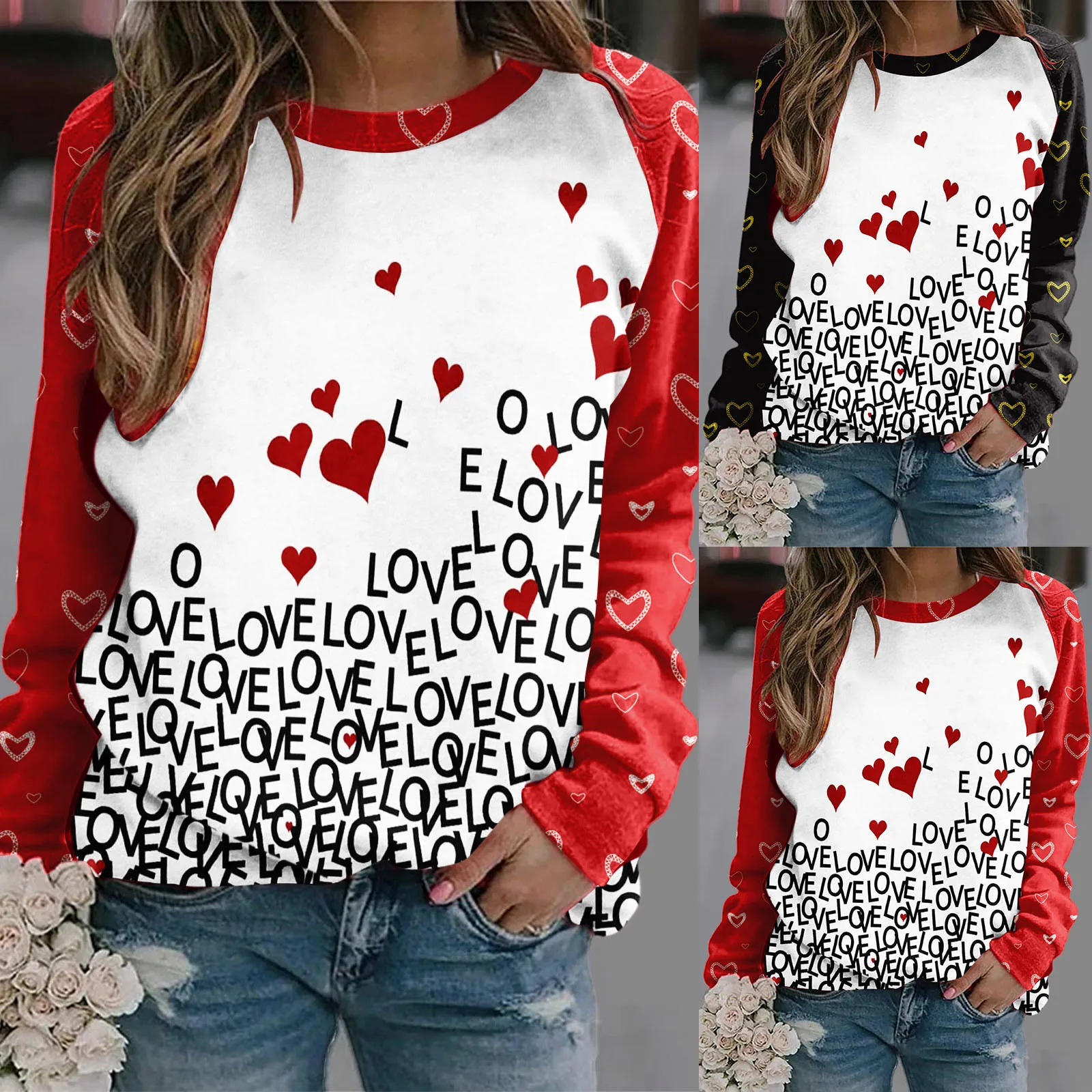 Women's Valentine's Day Print Top Shirts Crewneck Long-Sleeved Sweatshirt Blouse Casual Clothe with Pocket Sweatshirt Jacket
Women's Valentine's Day Print Top Shirts Crewneck Long-Sleeved Sweatshirt Blouse Casual Clothe with Pocket Sweatshirt Jacket