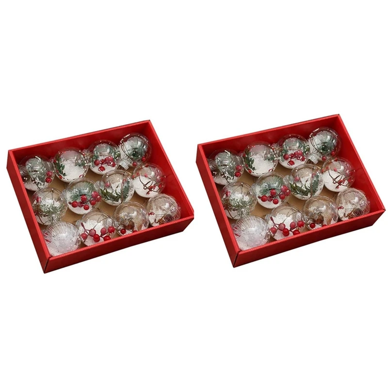 24X Christmas Ball Decor Transparent Globe Hanging Ball Tree Decoration For Christmas Party Supplies 
24X Christmas Ball Decor Transparent Globe Hanging Ball Tree Decoration For Christmas Party Supplies