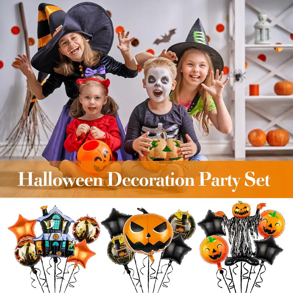 

Halloween Pumpkin Ghost Balloons Bat Spider Witch Head Foil Globol Balloon Inflatable Kids Party Toys Decor Halloween Q2K2