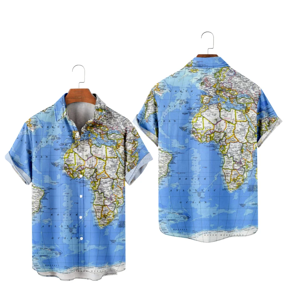 Summer Short Sleeve Pocket Shirt World Map Printing 3 Shirt Hot Summer Shirt for Men and Women Tops Japanese Fashion
Summer Short Sleeve Pocket Shirt World Map Printing 3 Shirt Hot Summer Shirt for Men and Women Tops Japanese Fashion