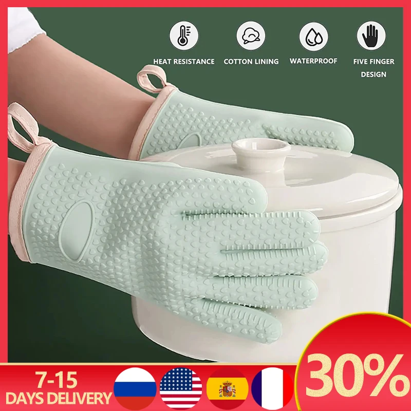 High Temperature Resistant Microwave Oven Oven Gloves Heat Insulation Anti-Scalding and Heat-Resistant Baking Silicone Gloves
High Temperature Resistant Microwave Oven Oven Gloves Heat Insulation Anti-Scalding and Heat-Resistant Baking Silicone Gloves