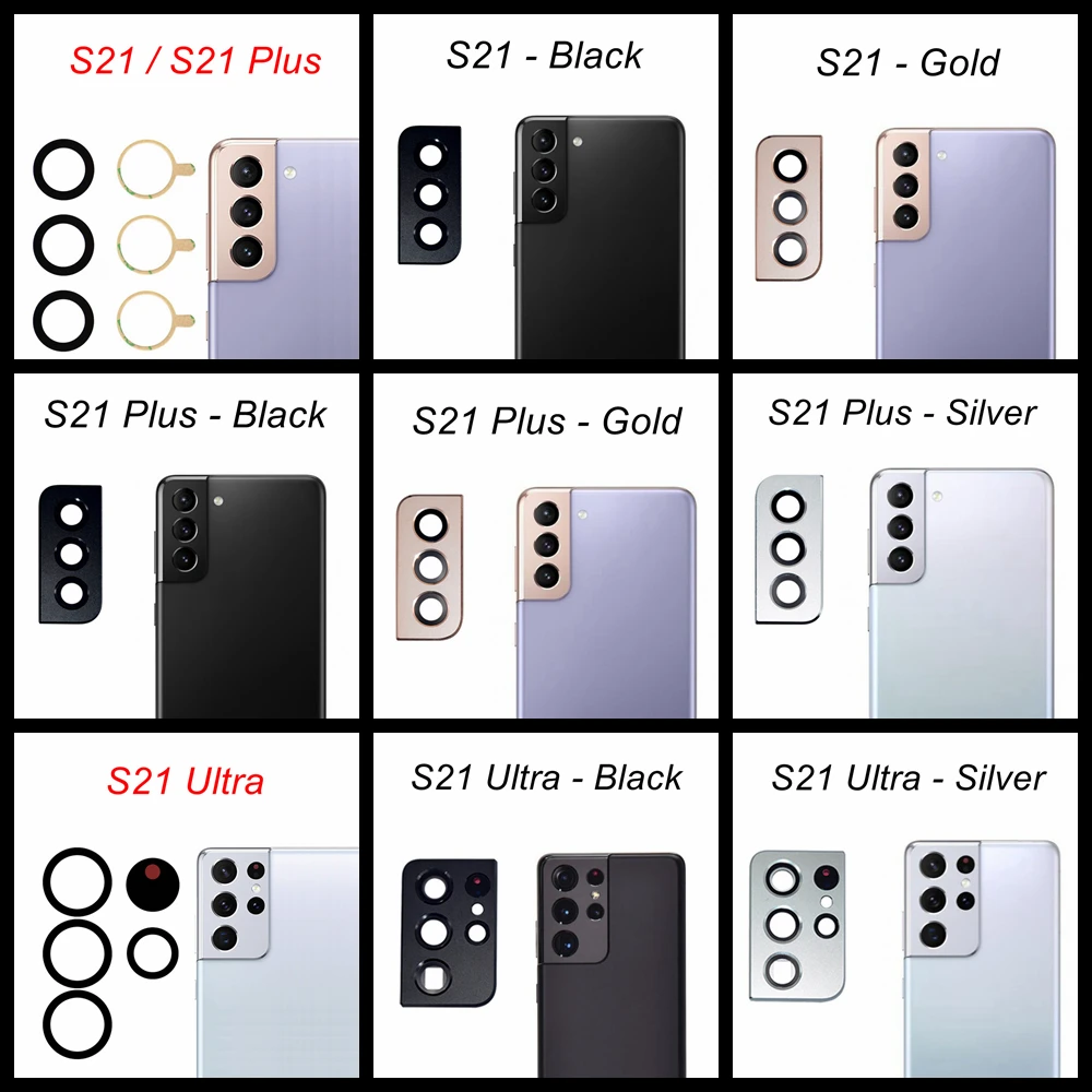 Rear Back Camera Glass For SAMSUNG GALAXY S21 Plus Ultra Camera Lens Glass With Frame Holder Replacement Parts For SAMSUNG S21
Rear Back Camera Glass For SAMSUNG GALAXY S21 Plus Ultra Camera Lens Glass With Frame Holder Replacement Parts For SAMSUNG S21