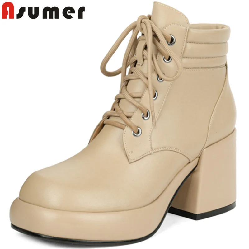 Женские Классические ботильоны ASUMER, из натуральной кожи, на платформе, на толстом высоком каблуке, со шнуровкой, весна 2022
Женские Классические ботильоны ASUMER, из натуральной кожи, на платформе, на толстом высоком каблуке, со шнуровкой, весна 2022