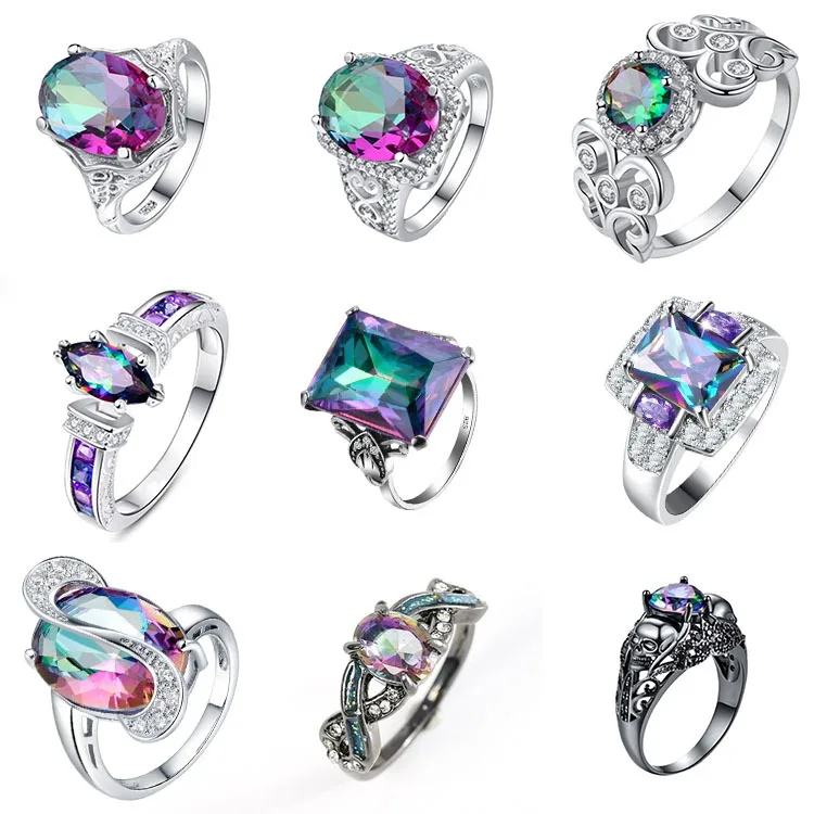 New colorful ring oval rectangular zircon European and American fashion fashion ladies hand jewelry
New colorful ring oval rectangular zircon European and American fashion fashion ladies hand jewelry