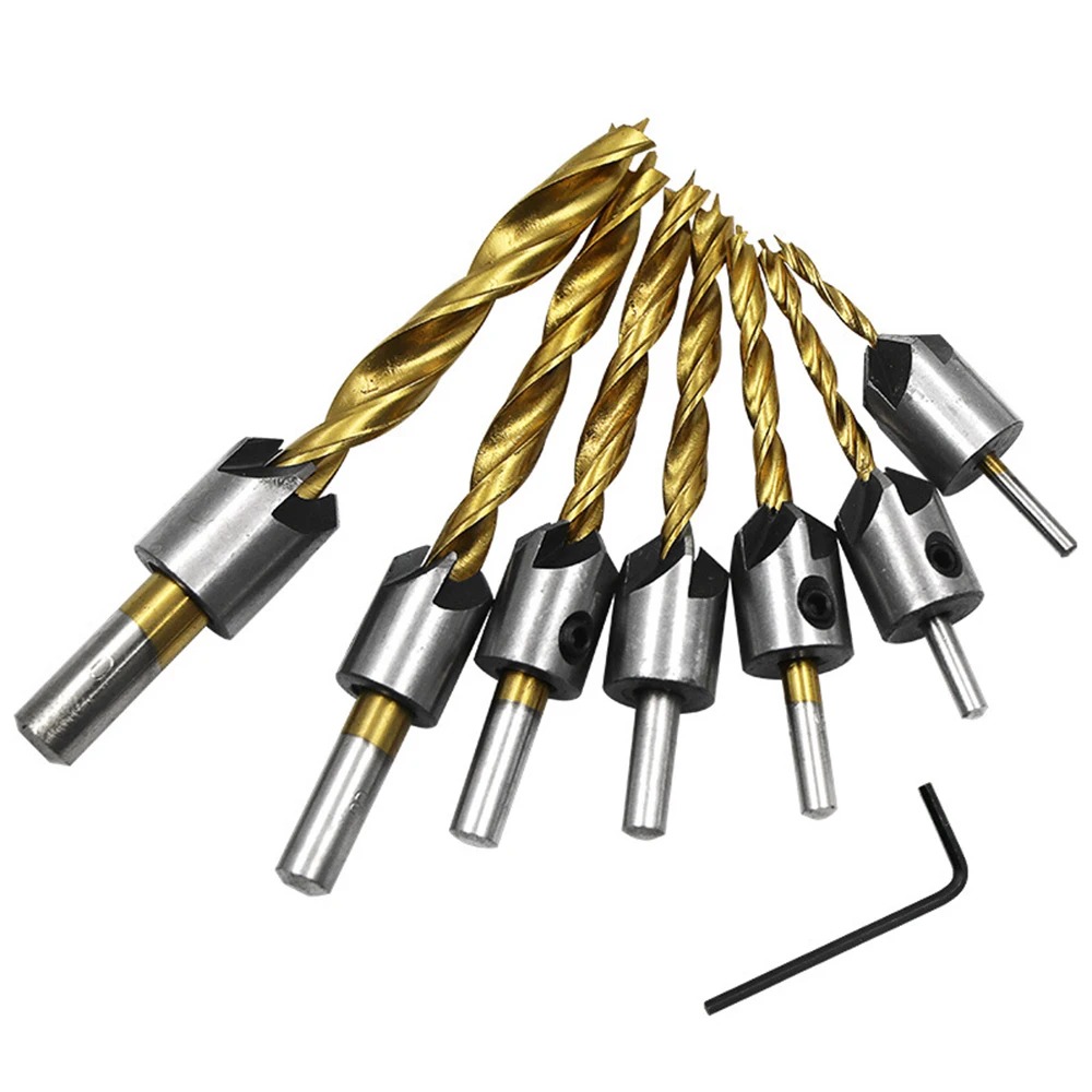 3mm-10mm HSS Countersink Drill Bit Set Reamer Woodworking Chamfer Drill Counterbore Pliot Hole Cutter Screw Hole Drill
3mm-10mm HSS Countersink Drill Bit Set Reamer Woodworking Chamfer Drill Counterbore Pliot Hole Cutter Screw Hole Drill