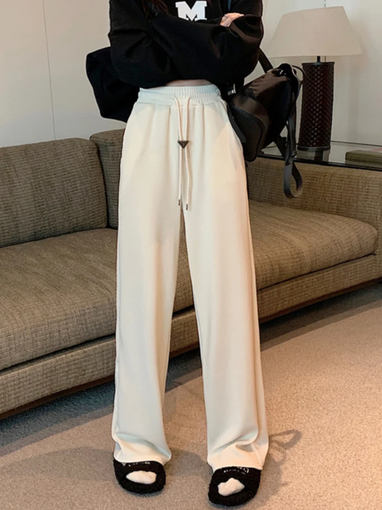 Autumn Baggy Pants Women High Waist Drawstring Loose Casual Wide Leg Trousers Female Korean Style Pockets Straight Bottoms 2022
Autumn Baggy Pants Women High Waist Drawstring Loose Casual Wide Leg Trousers Female Korean Style Pockets Straight Bottoms 2022