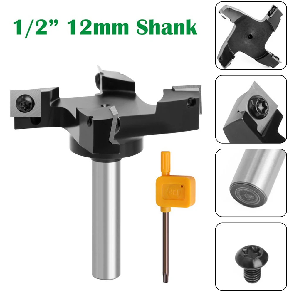 12mm 1/2" Shank Replaceable blade Planing Bit Face End Milling Cutter Insert-Style Spoilboard CNC Surfacing Router Bits For Wood
12mm 1/2" Shank Replaceable blade Planing Bit Face End Milling Cutter Insert-Style Spoilboard CNC Surfacing Router Bits For Wood