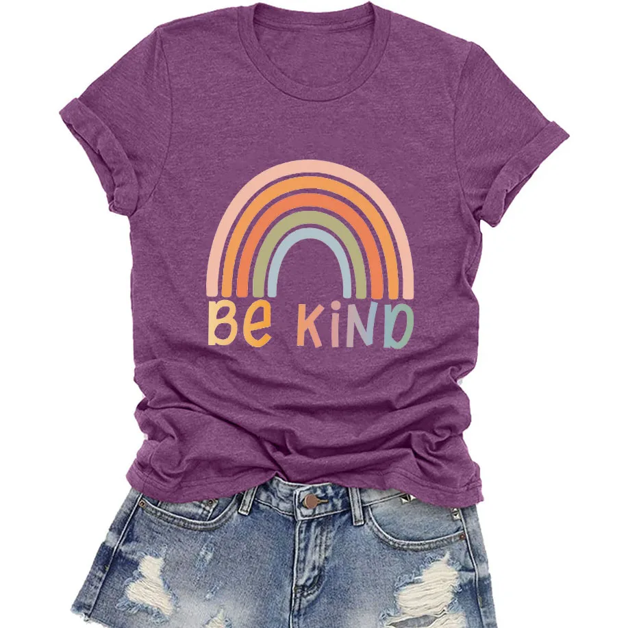 Топ женский с принтом «Be Kind», женская летняя одежда в стиле Харадзюку, футболки с радужным графическим принтом и коротким рукавом, эстетические Топы
Топ женский с принтом «Be Kind», женская летняя одежда в стиле Харадзюку, футболки с радужным графическим принтом и коротким рукавом, эстетические Топы