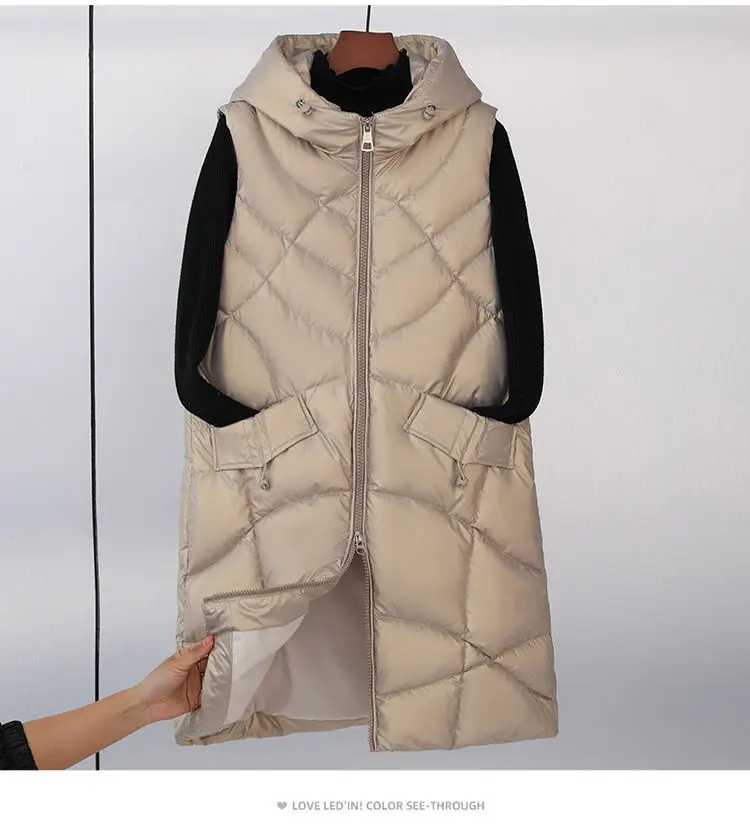Beardon 2022 New Glossy Women's Down Cotton Vest Long Fashion Casual Loose Hooded Slim Waistcoats Cotton Vest Jacket
Beardon 2022 New Glossy Women's Down Cotton Vest Long Fashion Casual Loose Hooded Slim Waistcoats Cotton Vest Jacket