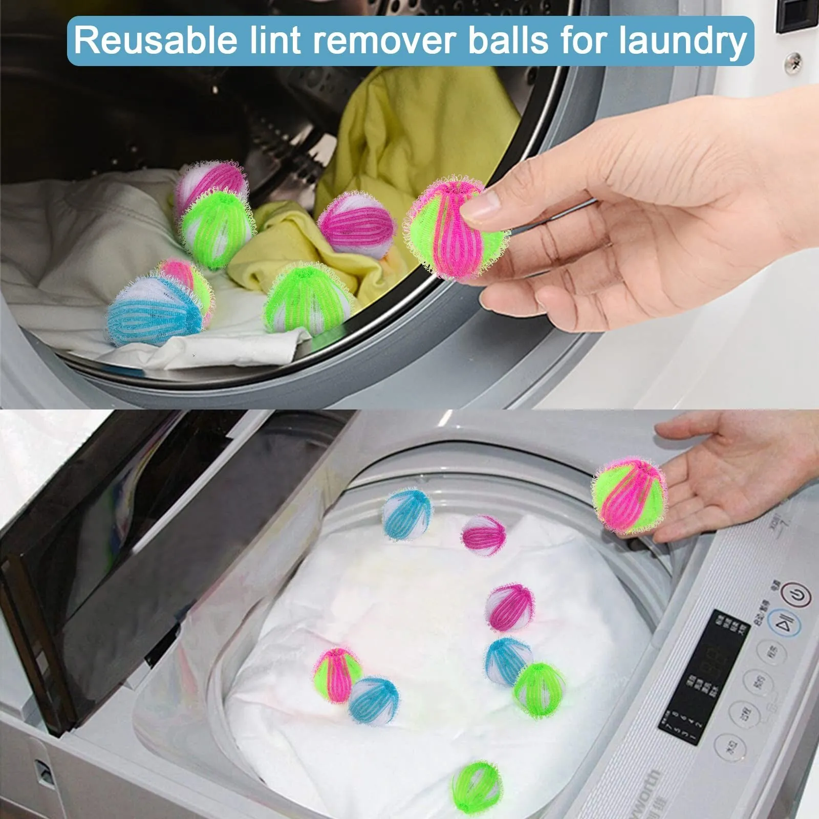 6PCS Pet Hair Remover for Laundry Lint Remover Washing Balls Reusable Dryer Balls Pet Hair Dryer Ball Lint Remover for Laundry
6PCS Pet Hair Remover for Laundry Lint Remover Washing Balls Reusable Dryer Balls Pet Hair Dryer Ball Lint Remover for Laundry