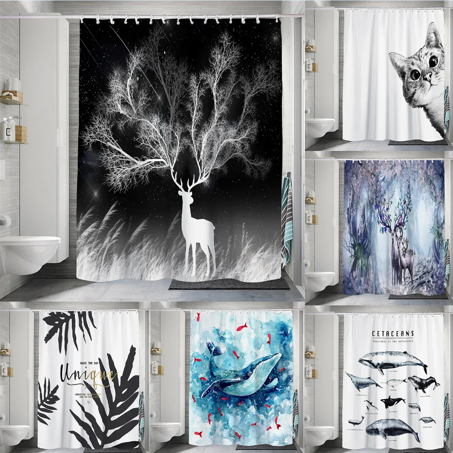 Animal Waterproof Shower Curtain No Punch Printed Bathroom Curtain Sanitary Towel Bathing Partition Curtain
Animal Waterproof Shower Curtain No Punch Printed Bathroom Curtain Sanitary Towel Bathing Partition Curtain