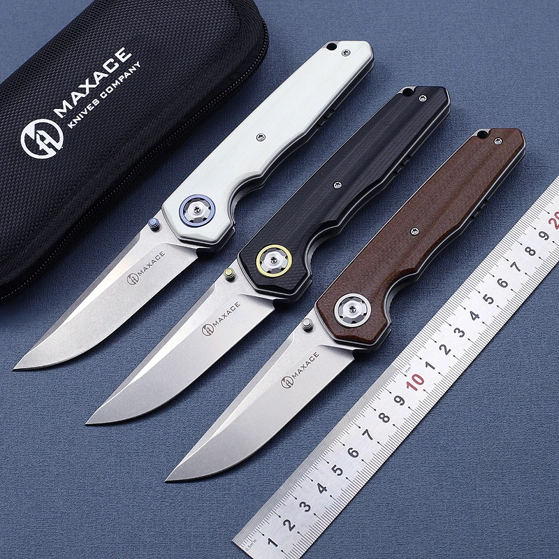

Maxace Samurai Faca Folding Knife G10 Handle K110 Steel Blade High Hardness Outdoor Survival Tool Fruit Knives Self-defense