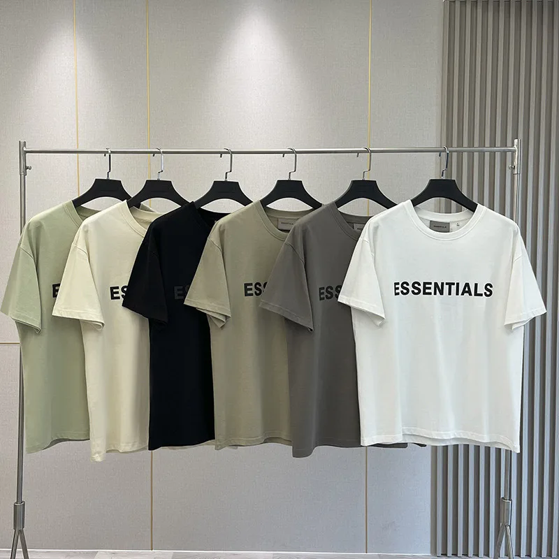 Summer ESSENTIALS T-shirt 100% Cotton Loose Tees Rubber Letter Logo High Street Hip Hop Unisex Oversized Sports T-Shirts
Summer ESSENTIALS T-shirt 100% Cotton Loose Tees Rubber Letter Logo High Street Hip Hop Unisex Oversized Sports T-Shirts