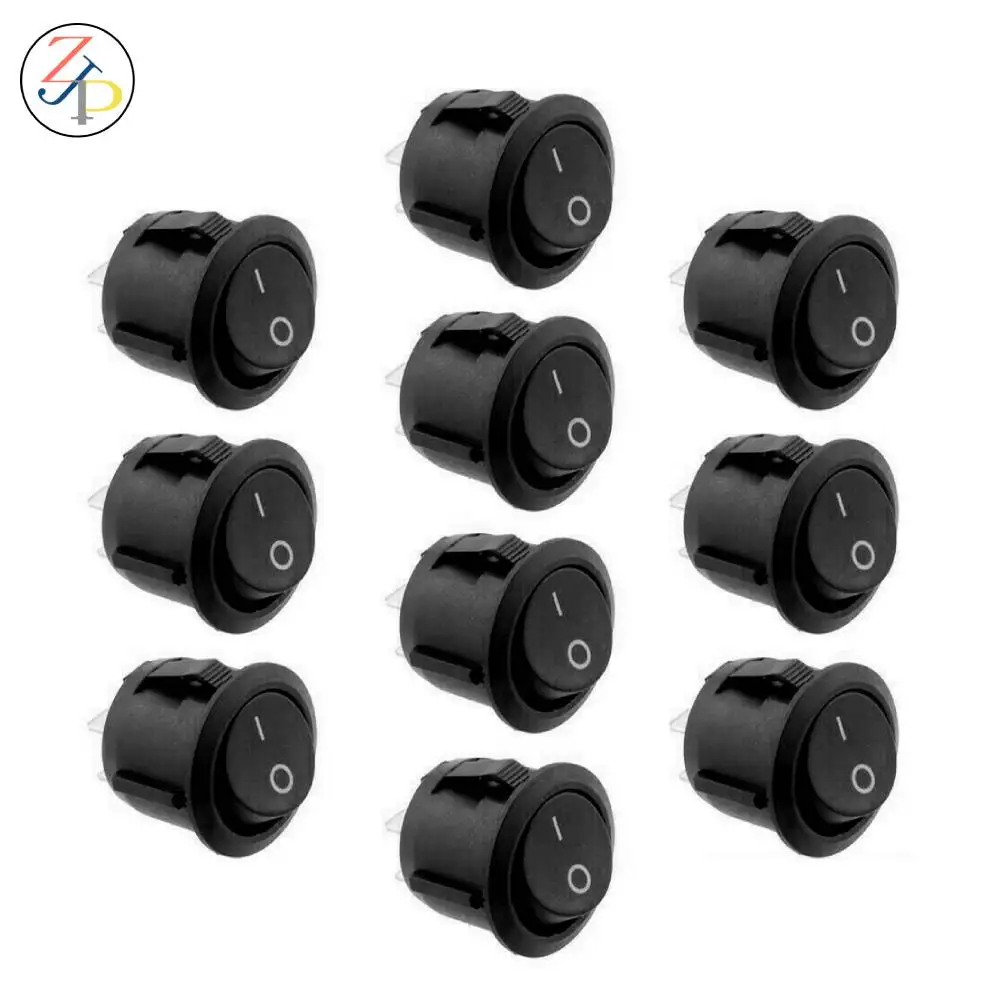 

10pcs 12V Round Rocker Switches ON/OFF 2 Pin SPST For RV Camper Van Caravan Motorhome Boat Accessories Lights Appliance Switchs