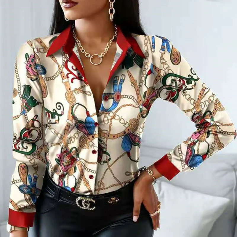 Casual Button Shirt Women Long Sleeve Print Office Blouse Women Elegant Fashion 2022 Loose Blouses Tops Female Clothing 18426
Casual Button Shirt Women Long Sleeve Print Office Blouse Women Elegant Fashion 2022 Loose Blouses Tops Female Clothing 18426