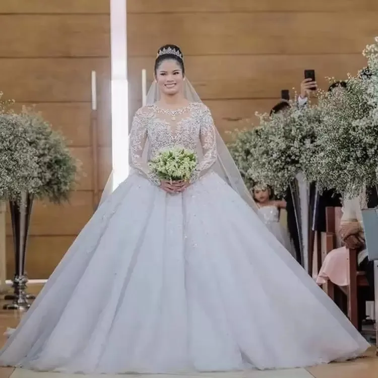 Custom Made Princess Designs Ball Gown Wedding Dresses Long Sleeve Beaded Bridal Gowns Vestidos De Novia Mariage Dress 2023
Custom Made Princess Designs Ball Gown Wedding Dresses Long Sleeve Beaded Bridal Gowns Vestidos De Novia Mariage Dress 2023