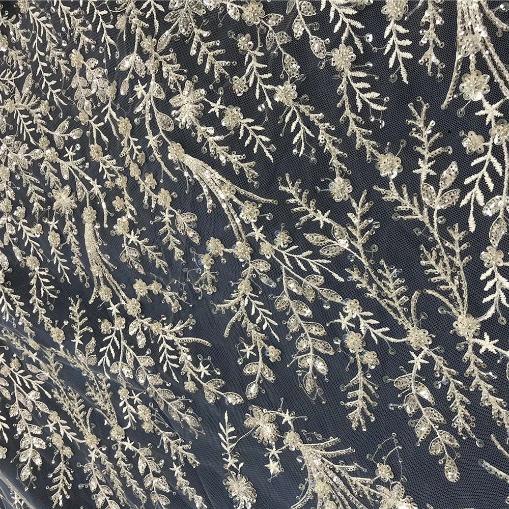 Latest White Flower Mesh Floral Embroidery Tulle Textiles Beaded Crystal Sequins Lace Fabric for Sewing High Quality Women Dress
Latest White Flower Mesh Floral Embroidery Tulle Textiles Beaded Crystal Sequins Lace Fabric for Sewing High Quality Women Dress