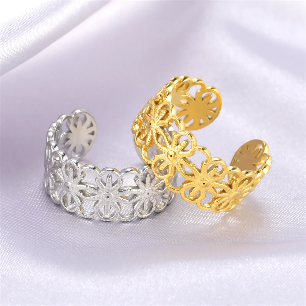COOLTIME Sun Flower Rings Stainless Steel Adjustable Rings for Women Female Finger Ring Jewlery Gift Wholesale 2022 New
COOLTIME Sun Flower Rings Stainless Steel Adjustable Rings for Women Female Finger Ring Jewlery Gift Wholesale 2022 New