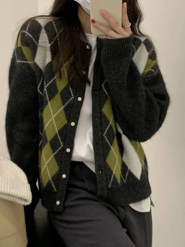 Plaid Sweaters Knitted Cardigan Loose Jacket Retro Coats New Jumpers Round Neck Sweater Women's Clothing Autumn Winter 2023
Plaid Sweaters Knitted Cardigan Loose Jacket Retro Coats New Jumpers Round Neck Sweater Women's Clothing Autumn Winter 2023