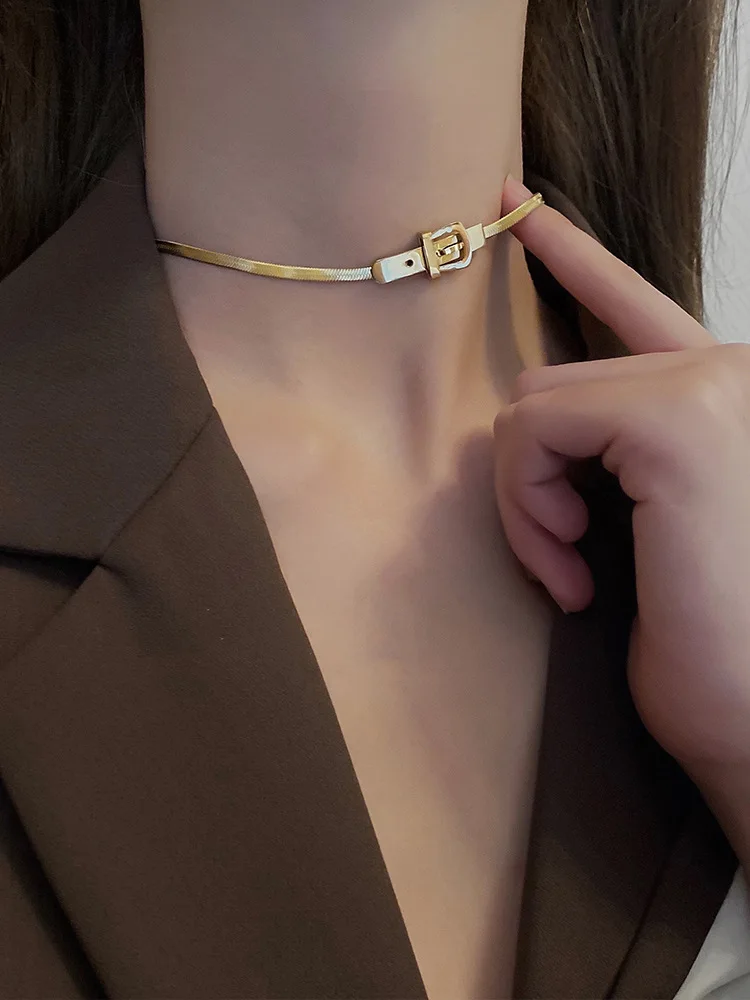 G&D Vintage Metal Belt Charm Necklace Choker for Women No Tarnish Gold/Silver Color Stainless Steel Chain Necklace Free Shipping
G&D Vintage Metal Belt Charm Necklace Choker for Women No Tarnish Gold/Silver Color Stainless Steel Chain Necklace Free Shipping