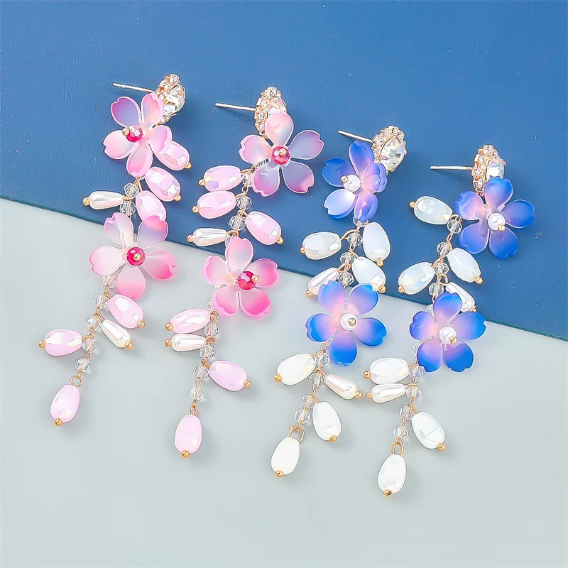 Resin Flowers Earrings For Women Long Imitation Pearls Earrings For Girls Floral Tassel Fashion Jewelry 2022 Wholesale Trendy
Resin Flowers Earrings For Women Long Imitation Pearls Earrings For Girls Floral Tassel Fashion Jewelry 2022 Wholesale Trendy