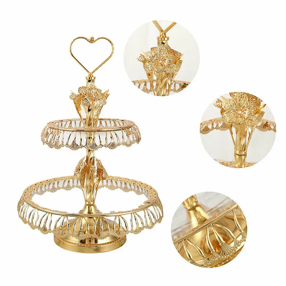 2 Tier Golden Cupcake Holder Gold Glass Cake Rack Wedding Party Dessert Display Stand
2 Tier Golden Cupcake Holder Gold Glass Cake Rack Wedding Party Dessert Display Stand