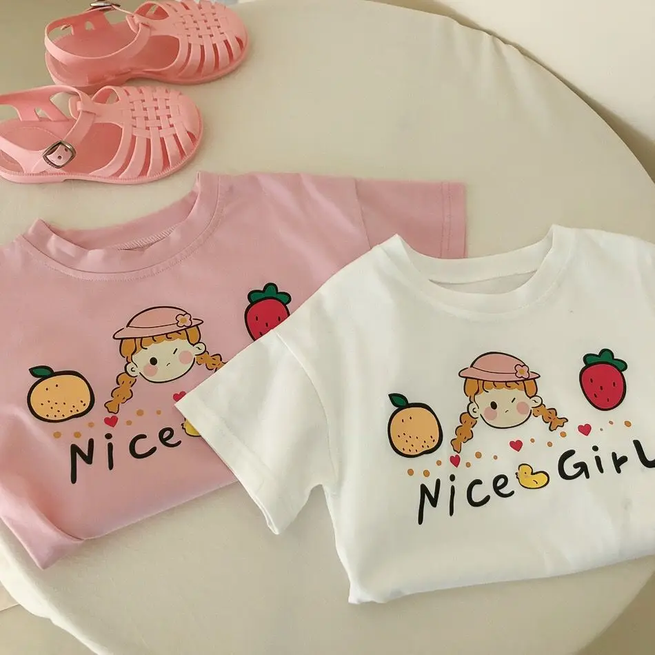 2023 Summer Girls Cute Print Short Sleeve Cotton T-shirts Two Colors
2023 Summer Girls Cute Print Short Sleeve Cotton T-shirts Two Colors
