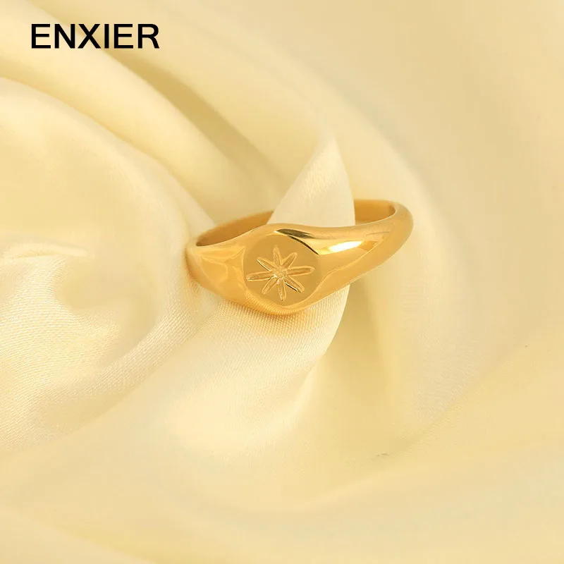 ENXIER New 316L Stainless Steel Simple Hexagram Ring For Women Disc Open Ring Ladies Jewelry Bijoux Femme
ENXIER New 316L Stainless Steel Simple Hexagram Ring For Women Disc Open Ring Ladies Jewelry Bijoux Femme