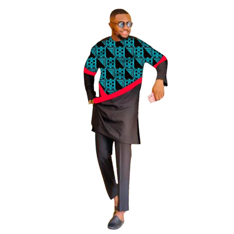Men's Groom Suit Red Patchwork Shirts+Solid Black Trousers Male Pant Sets Modern Design African Wedding Outfits
Men's Groom Suit Red Patchwork Shirts+Solid Black Trousers Male Pant Sets Modern Design African Wedding Outfits
