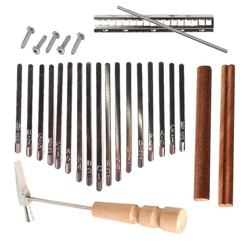 17 Keys Steel Kalimba Replacement Keys+Wood Bridge+Tuning Hammer Kit Thumb Piano Musical Instrument Parts Accessories
17 Keys Steel Kalimba Replacement Keys+Wood Bridge+Tuning Hammer Kit Thumb Piano Musical Instrument Parts Accessories