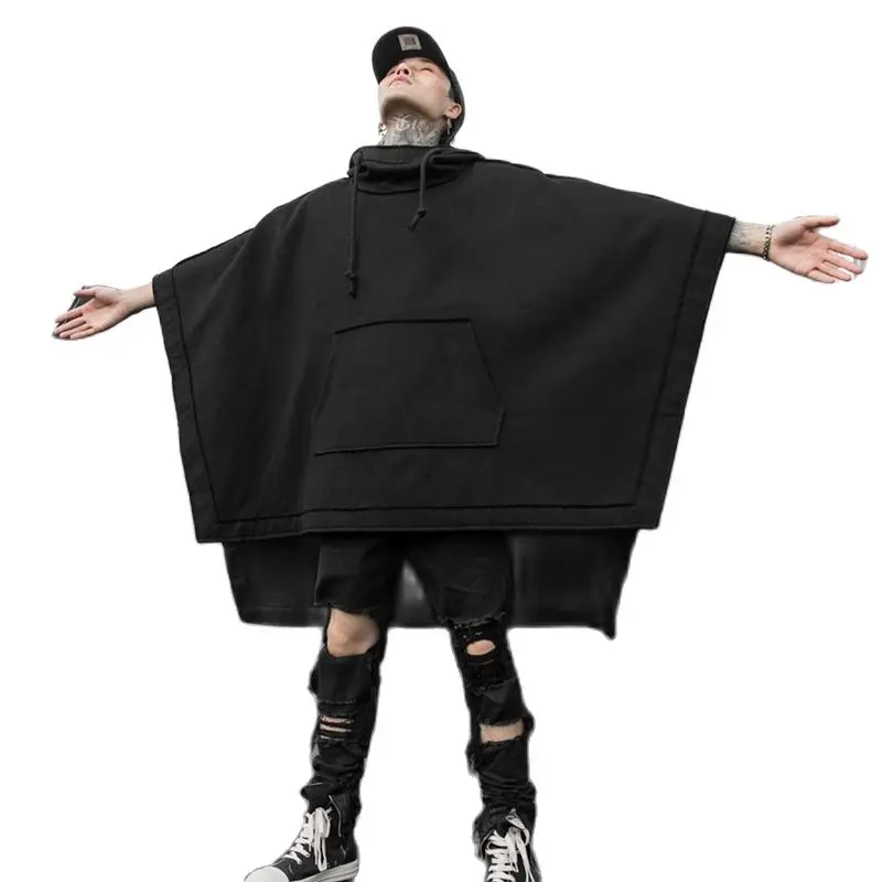 2022 Winter New Men's Loose Bat Cloak Mid-length Sweater Fashion Casual Windbreaker Hooded Goth Punk Streetwear Hip Hop Gothic
2022 Winter New Men's Loose Bat Cloak Mid-length Sweater Fashion Casual Windbreaker Hooded Goth Punk Streetwear Hip Hop Gothic