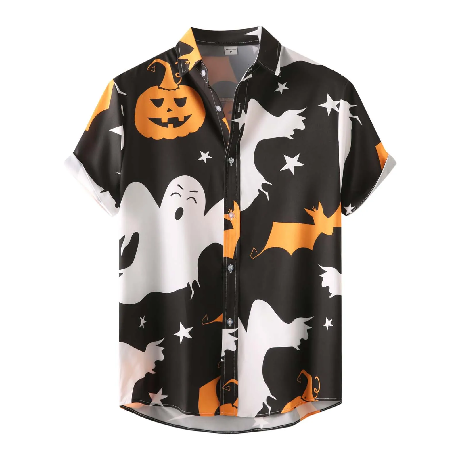 Male Pumpkin Ghost Printed Party Halloween Blouse Shirt Short Sleeve Turn Down Collar Button Shirt Men clothing chemise homme
Male Pumpkin Ghost Printed Party Halloween Blouse Shirt Short Sleeve Turn Down Collar Button Shirt Men clothing chemise homme